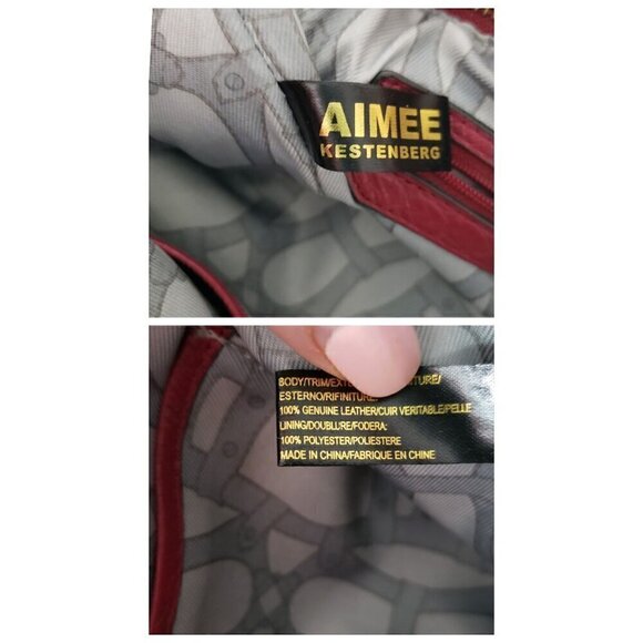 Aimee Kestenberg Pink Pebble Leather Croc Embossed Satchel & Shoulder Tote Bag - Picture 14 of 16